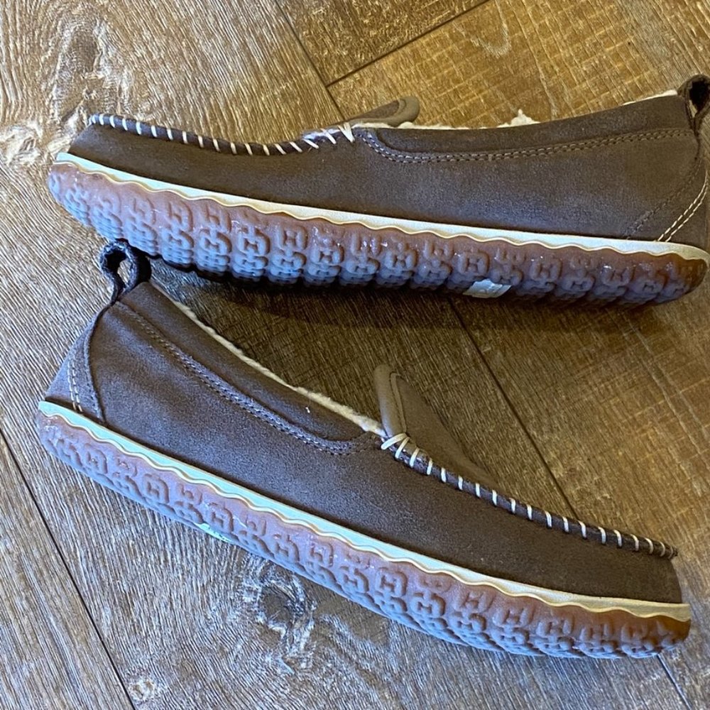 LL Bean Womens Slip On Moccasin Taupe Suede 8 M - Picture 5 of 8